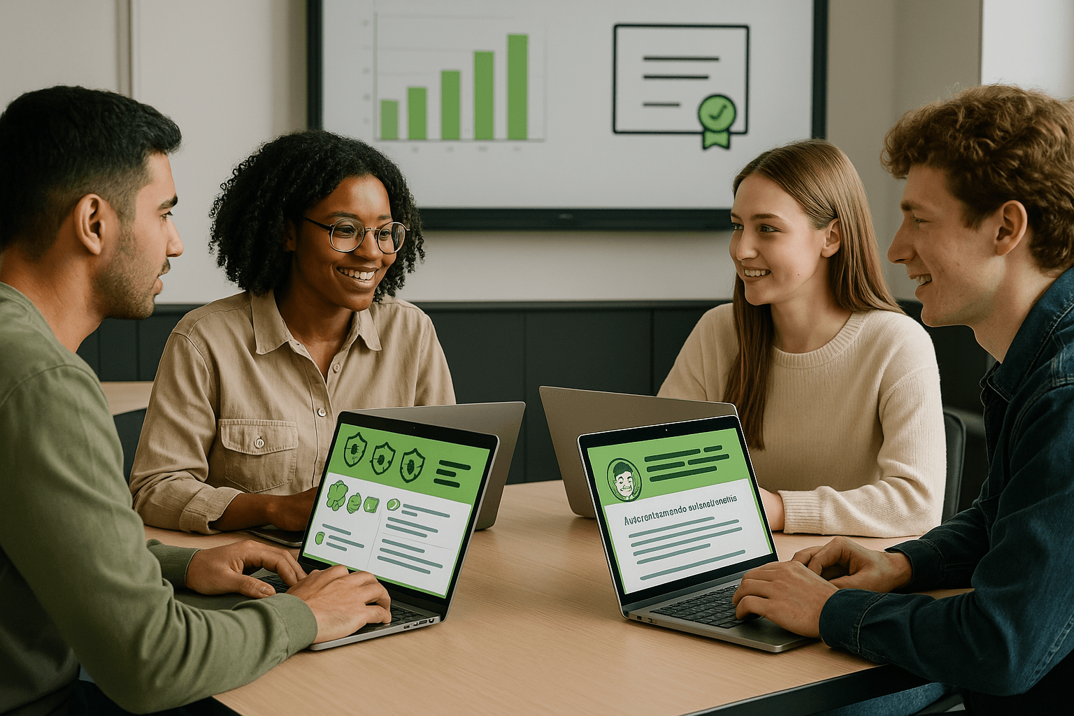 Alunos utilizando a plataforma